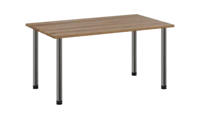 CRTR 140 jídelní stůl, kovová podnož chrom, deska 25 mm, 1394x800 mm, ořech světlý